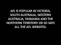 AFL is SHIT II : A MESSAGE TO AFL SUPPORTERS