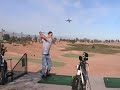 Long drive golfer hits 757 airplane at Las Vegas golf driving range
