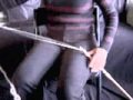 Handspinning on a Navajo spindle