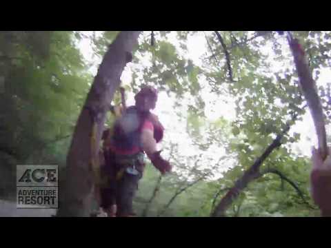 Zip Line Through The Trees at ACE Adventure Resort: Helmet Cam View Zip Line Through The Trees at ACE Adventure Resort: Helmet Cam View