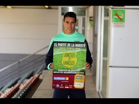 de - Bartra, Sergi Roberto, Tello i Montoya, en representació del primer equip, donen suport al partit de famosos de La Marató de TV3 que se cel·lebrarà el dia 15...