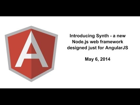 synth - Introducing Synth - A new Node.js web framework designed just for AngularJS Speaker: Jon Abrams (bio below) This was the first public demonstration of the new back-end web framework called...