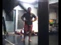 Kealii tried to drop kick a punching bag and eats it... Then, jahnee boi makes like he's gonna help Kealii, but starts doin a funky weightlifting move...