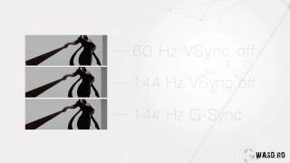 60 Hz vs 144 Hz vs 144 Hz+G-Sync animation test