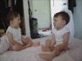 Funny Cute Twin Babys Talking to each other!