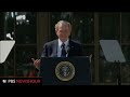 president bush spoke of his experiences in office, and the resolve he witnessed in ordinary and heroic americans. americans who deals with.