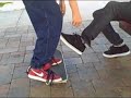 2 people 1 skateboard