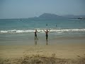 Juan Rulfo & Alexis Octavio clowning by the sea 2