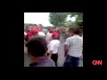 As part of its media strategy to claim public support, the coup regime of Honduras is impeding coup opponents from assembling to demonstrate against the coup. Here, CNN captures coup soldiers shooting out the bus tires 120 km from Tegucigalpa to deter arrival of protesters to the capital. 