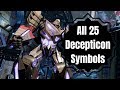Transformers: WFC All 25 Decepticon Symbol Locations
