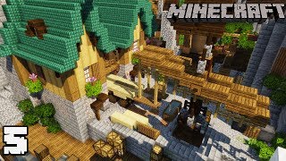 Let S Build City Docks 5 Ship Builder Crane Minecraft 1 13 2 Survival Let S Play Minecraftvideos Tv