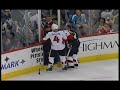 Anton Volchenkov gets hit with shot in face.