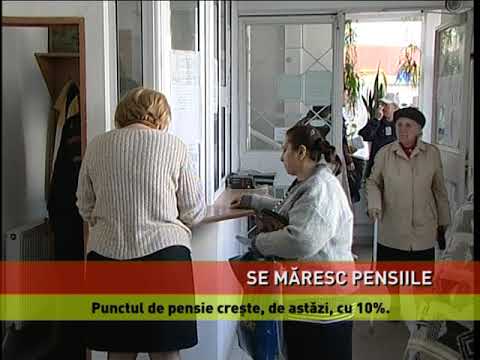 Punctul de pensie creşte, de astăzi, cu 10%