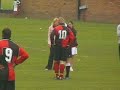 with the score at 1-0 to quilligans top porter is unlucky not to equalise with a towering header that was cleared off the line.  a frustrated danny morris deservedly gets booked for a bad tackle from behind on wayne gardiner.