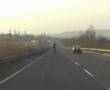 Motorbike vs Mercedes cls, Audi A8 and Porsche form Bulgaria
