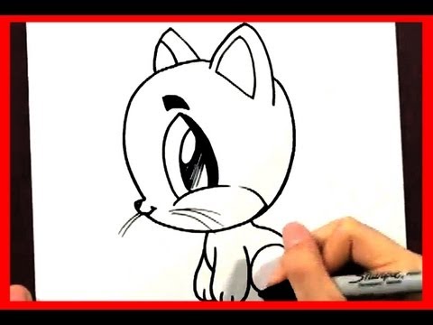 fun 2 draw - How to draw a cute cartoon cat in 2 min! Mei Yu shows you how to draw a kitty step by step.