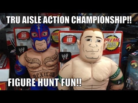 WWE ACTION INSIDER: ToysRus Mattel figure store Brawlin buddies wrestling matches aisle match