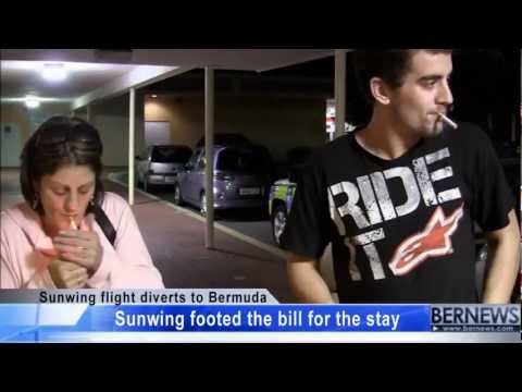 Sunwing - http://bernews.com Canadian family leaves Bermuda Airport Police station at 2am on Feb 1 after being detained following the diversion of a Sunwing flight. Fu...