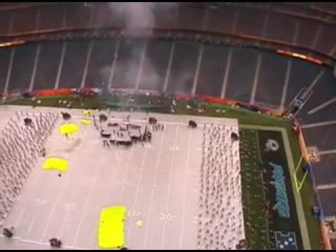 Behind the scenes footage of indoor Base Jump preparation at Super Bowl Thumbnail of Video