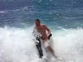 Juli die perfekte Welle, naked man hit by waves (Der Eierbrecher von Moneglia)