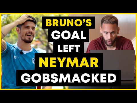 Neymar reacting to Bruno's incredible goal