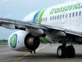 The PH-XRX taxi away from D3 at rotterdam airport thumbs up from the captain