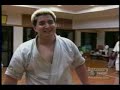 karate guy takes a great shot to the solar plexus,