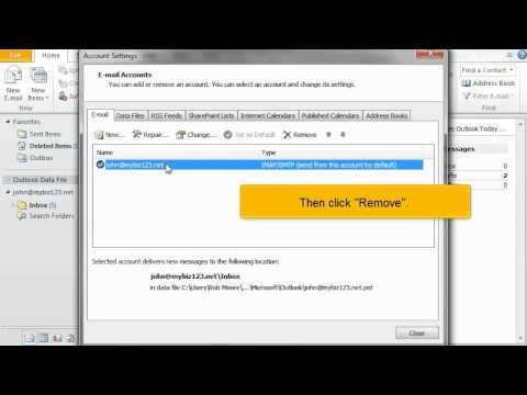 how to remove outlook account