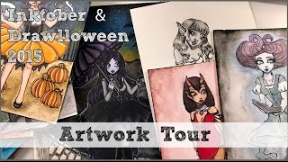 Full Inktober and Drawlloween 2015 Artwork Flip Through