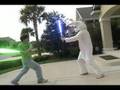 Bunny Fights Kid With Lightsaber!