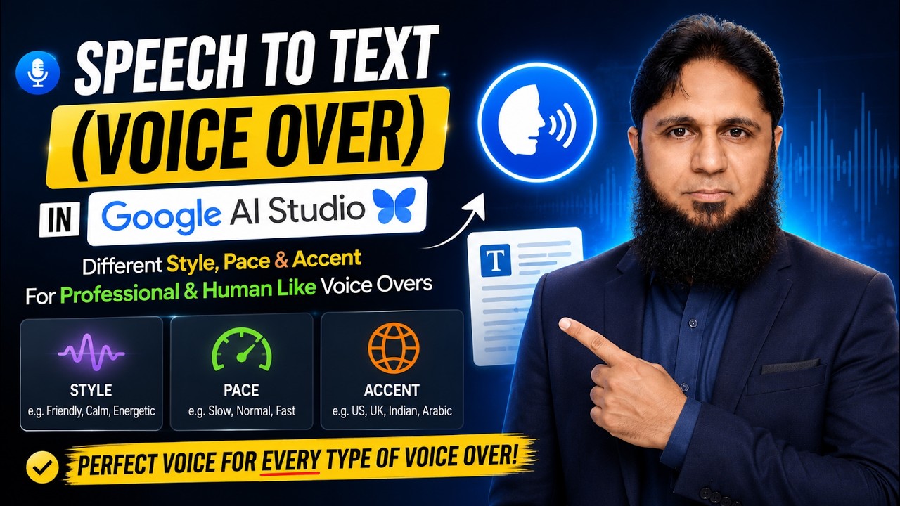 Google AI Studio Voice Over Tutorial – Master Style, Pace & Accent