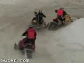 Doble salto y doble caída en la nieve