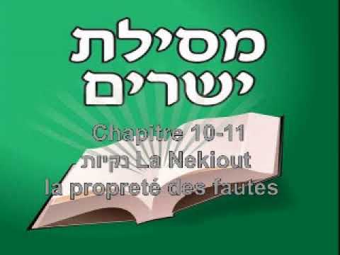 Messilat Yesharim – Chapitres 10 & 11 - La Nékiout - la propreté des fautes