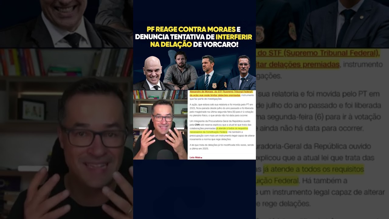 PF reage contra Moraes e DENUNCIA t