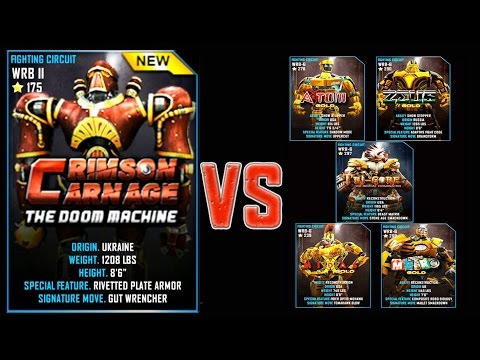 Real Steel WRB FINAL Crimson Carnage VS ALL GOLD ROBOTS Series of fights NEW ROBOT (Живая Сталь)