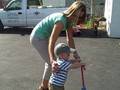 Parker with skate board