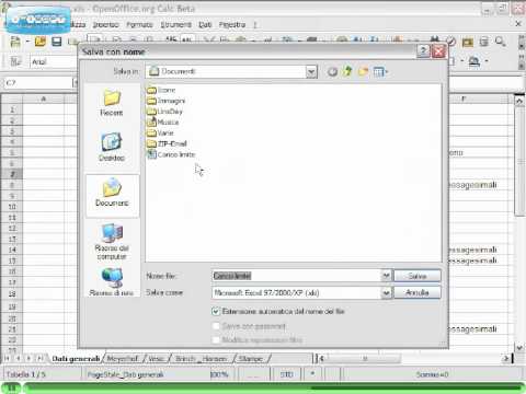 OpenOffice: presentazione Calc