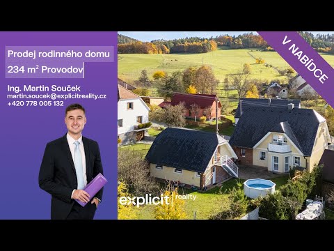 Video Prodej rodinného domu 234 m², pozemek 998 m² - Provodov