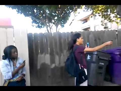 Long Beach - One on one fight on temple and10st ,home girl pulls out knife.