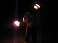 me spinning fire staff at Ellen and Dave\