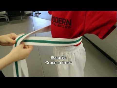 how to tie a karate belt on your child