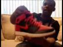 air jordan 1 red/black hi w/ strap