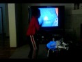 Renren playing sword fight.