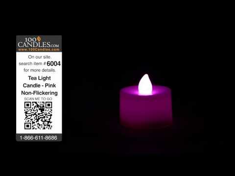 Pink Non-Flicker Battery Tea Lights by intelliFLAME