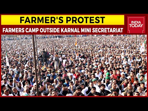 After Protest March, Farmers Camp Outside Karnal Mini Secretariat All Night
