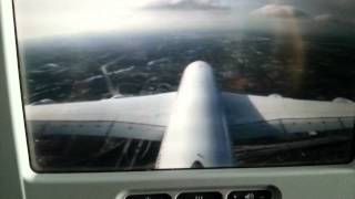 A380 landing in Miami - Tail view