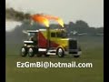 سباق بين طياره و شاحنه بمكينة صاروخ