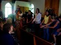 Singing Vacation Bible School songs in church