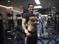 Hot dude flexing in gym Hot dude flexing in gym