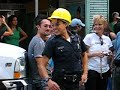 spoiler alert! michelle rodriguez tries her hand at traffic management in downtown honolulu during a break in shooting for abc's hit tv series 